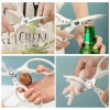 Household kitchen scissors, multi-functional kitchen chicken bone scissors, Yangjiang stainless steel scissors, wheat straw handle kitchen scissors details Picture